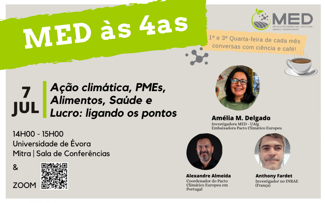 MED às 4as – 7 jul | “Ação climática, PMEs, Alimentos, Saúde e Lucro: ligando os pontos”