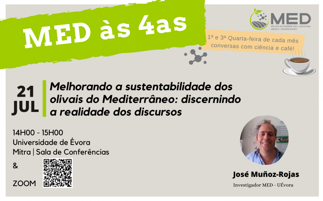 MED às 4as – 21 jul | “Melhorando a sustentabilidade dos olivais do Mediterrâneo: discernindo a realidade dos discursos”