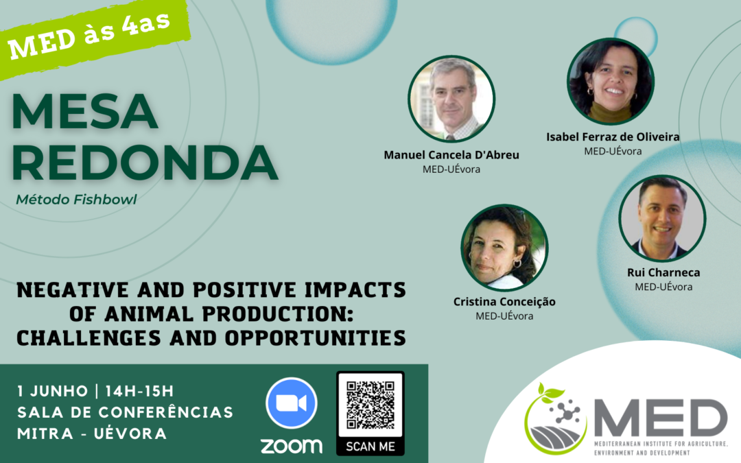 MED às 4as – Mesa Redonda “Negative and positive impacts of animal production: challenges and opportunities”