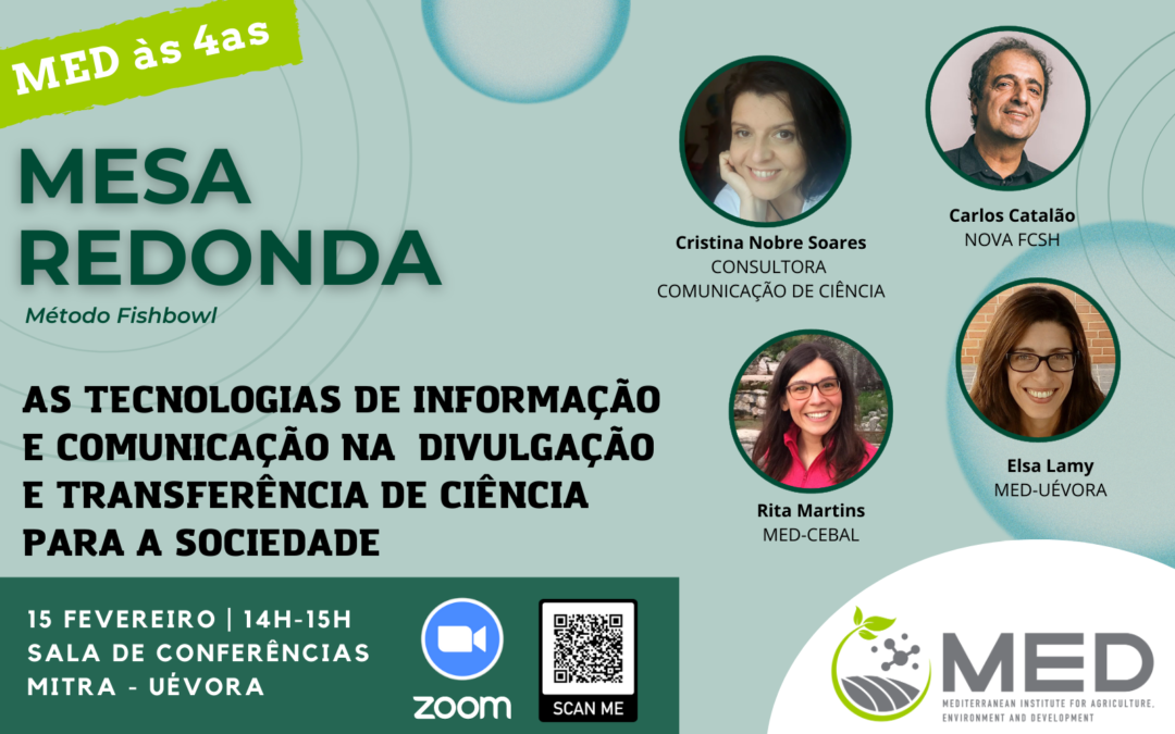 MED às 4as – Mesa Redonda “As Tecnologias de Informação e Comunicação na divulgação e transferência de ciência para a sociedade”