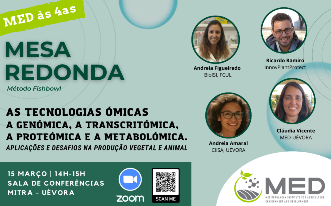 MED às 4as – Mesa Redonda As tecnologias ómicas: a genómica, a transcritómica, a proteómica e a metabolómica. Aplicações e desafios na produção vegetal e animal