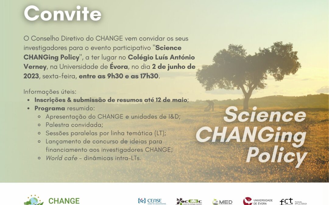 LA CHANGE | 2 JUN | Science CHANGing Policy **Atualização**