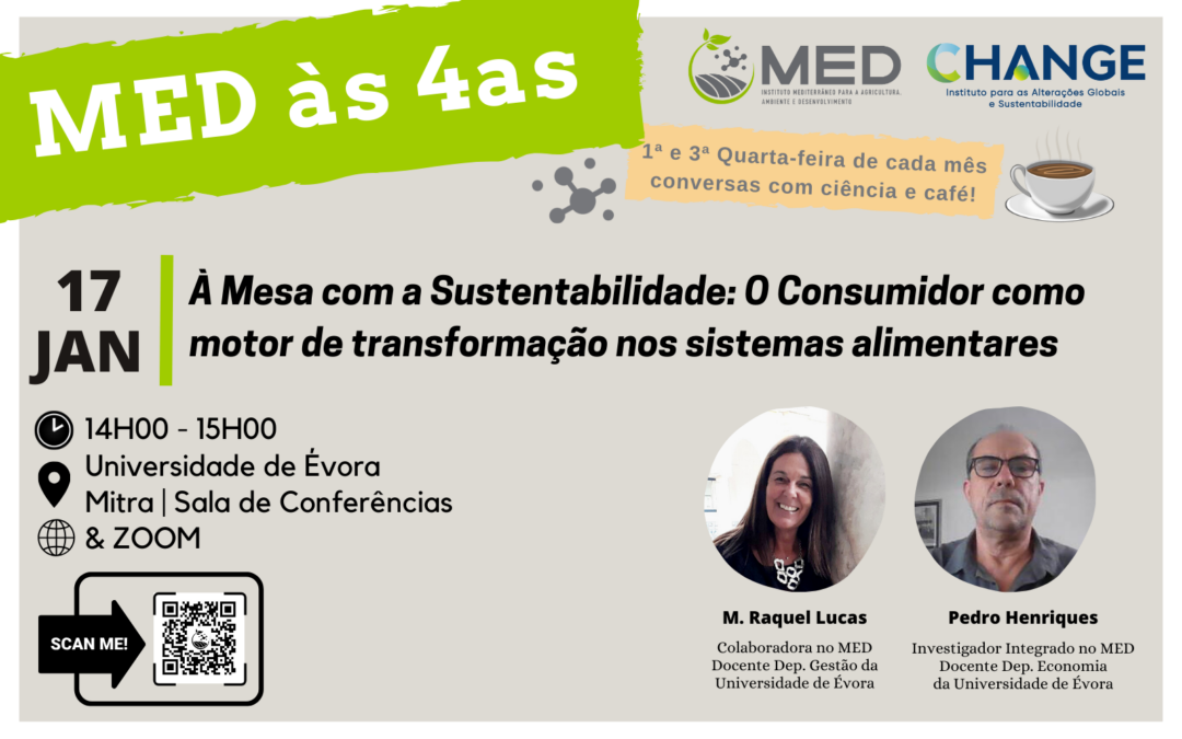 MED às 4as “À Mesa com a Sustentabilidade: O Consumidor como motor de transformação nos sistemas alimentares”